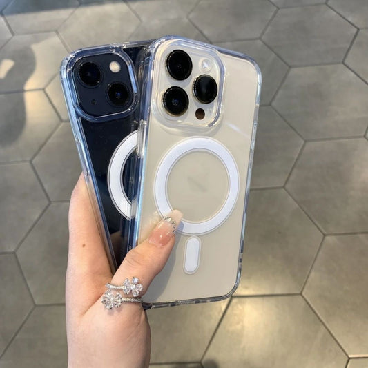 Minimalist Transparent MagSafe Silicone Soft Case – Protective Cover for iPhone 11 / 12 / 13 / 14 / 15 / 16 Series