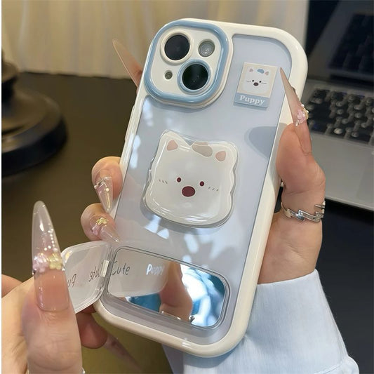 3D West Highland Dog Phone Case with Stand – Protective Cover for iPhone 11 / 12 / 13 / 14 / 15 / 16 Series