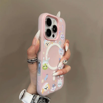 Soft Touch Jelly 2-in-1 MagSafe Cartoon Animal Case – Protective Cover for iPhone 11 / 12 / 13 / 14 / 15 / 16 Series