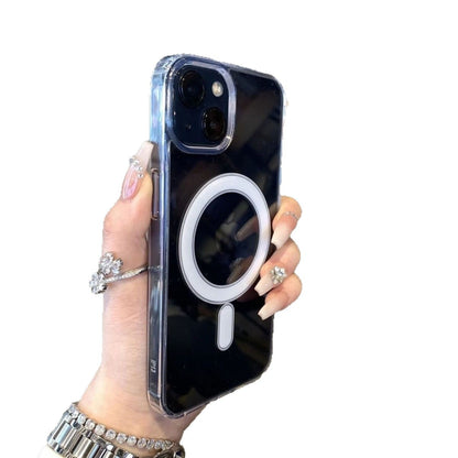 Minimalist Transparent MagSafe Silicone Soft Case – Protective Cover for iPhone 11 / 12 / 13 / 14 / 15 / 16 Series