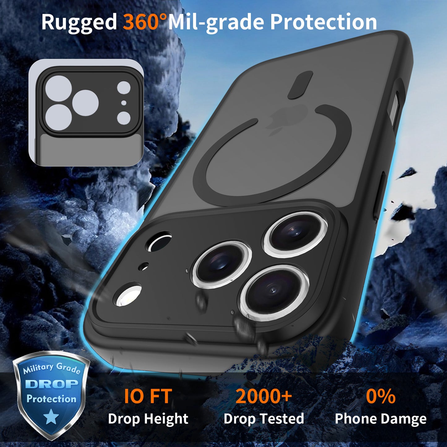TPU + PC Matte Magnetic Case – Shockproof Protective Cover for iPhone 17 Series