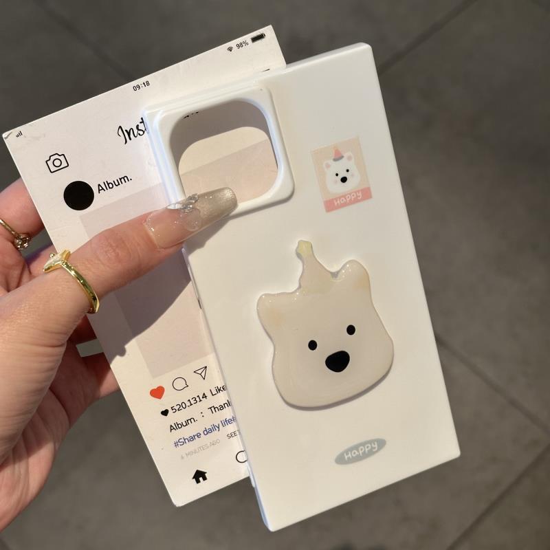 Cute Dog Square Soft Phone Case – Protective Cover for iPhone 11 / 12 / 13 / 14 / 15 / 16 Series