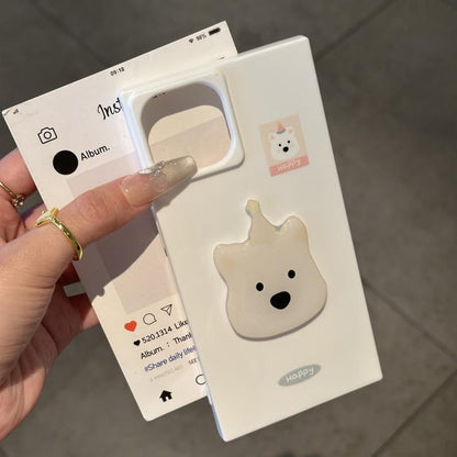 Cute Dog Square Soft Phone Case – Protective Cover for iPhone 11 / 12 / 13 / 14 / 15 / 16 Series