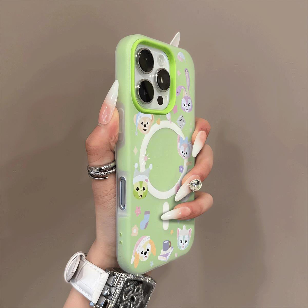 Soft Touch Jelly 2-in-1 MagSafe Cartoon Animal Case – Protective Cover for iPhone 11 / 12 / 13 / 14 / 15 / 16 Series