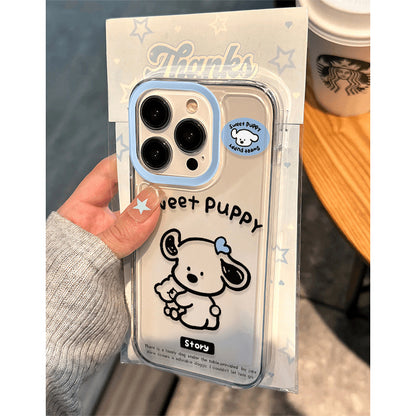 Cute Dog Transparent Soft Phone Case – Protective Cover for iPhone 11 / 12 / 13 / 14 / 15 / 16 Series