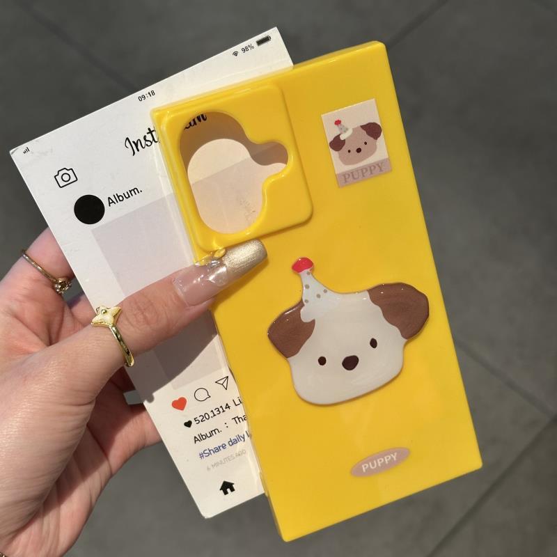 Cute Dog Square Soft Phone Case – Protective Cover for iPhone 11 / 12 / 13 / 14 / 15 / 16 Series