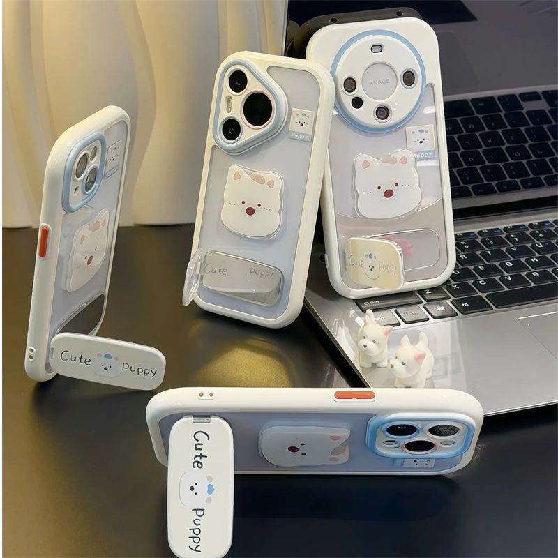 3D West Highland Dog Phone Case with Stand – Protective Cover for iPhone 11 / 12 / 13 / 14 / 15 / 16 Series