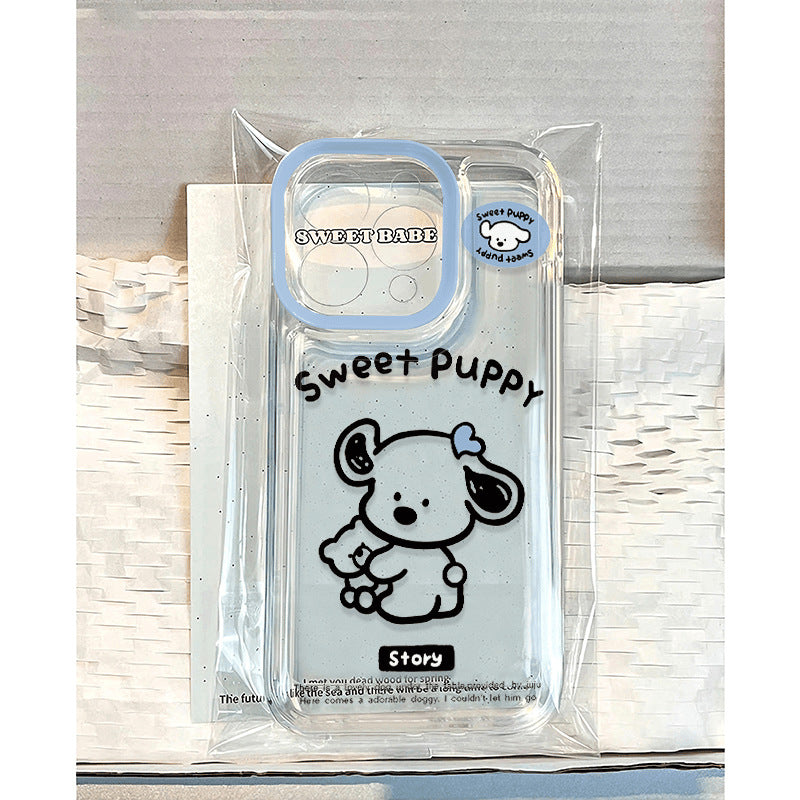 Cute Dog Transparent Soft Phone Case – Protective Cover for iPhone 11 / 12 / 13 / 14 / 15 / 16 Series
