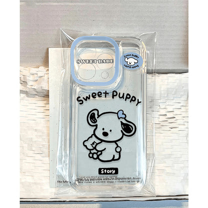 Cute Dog Transparent Soft Phone Case – Protective Cover for iPhone 11 / 12 / 13 / 14 / 15 / 16 Series