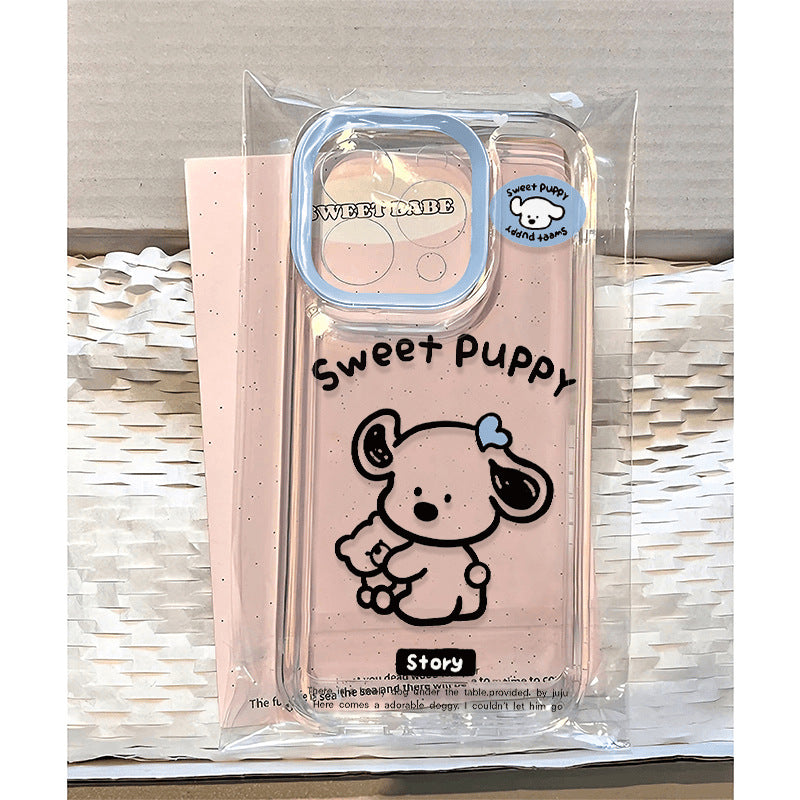 Cute Dog Transparent Soft Phone Case – Protective Cover for iPhone 11 / 12 / 13 / 14 / 15 / 16 Series