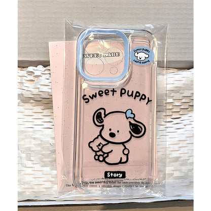 Cute Dog Transparent Soft Phone Case – Protective Cover for iPhone 11 / 12 / 13 / 14 / 15 / 16 Series