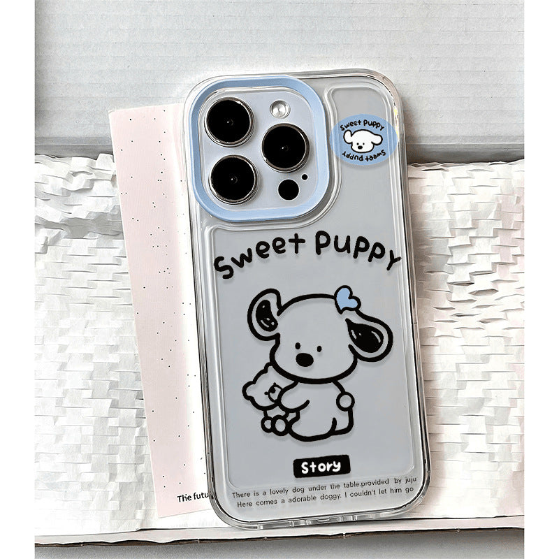Cute Dog Transparent Soft Phone Case – Protective Cover for iPhone 11 / 12 / 13 / 14 / 15 / 16 Series