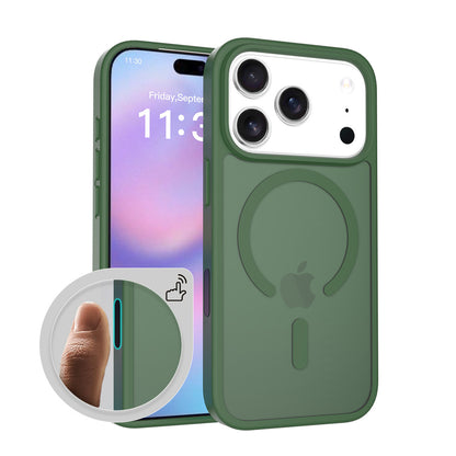 Matte Semi-Transparent Magnetic Case – Shockproof Protective Cover with Camera & AI Button for iPhone 16 / 17 Series