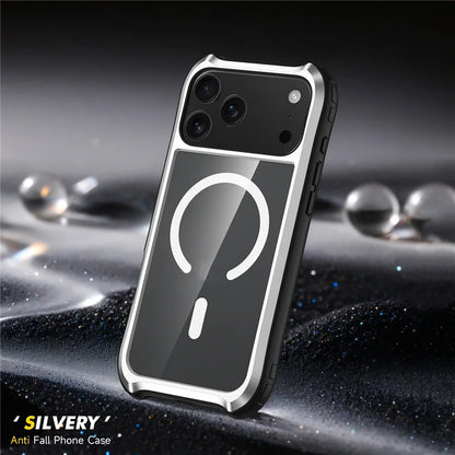 Transparent Aluminum Alloy Magnetic Case – MagSafe, Hybrid Shockproof & Wireless Charging Cover for iPhone 16 / 17 Series
