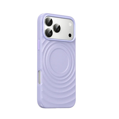 Wave Ribbon PU Leather Magnetic Case – MagSafe Wireless Charging Solid Color Cover for iPhone 14–17 Series