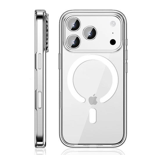 Transparent MagSafe Case with Active Touch Camera Button – Clear Shockproof Cover for iPhone 14–17 Series