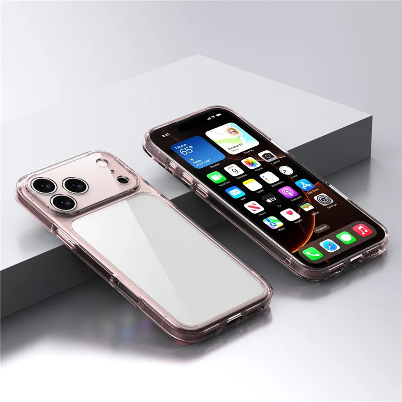Transparent Shockproof Case – Hybrid TPU + PC Hard Back Cover for iPhone 17 Series