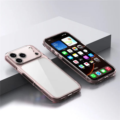 Transparent Shockproof Case – Hybrid TPU + PC Hard Back Cover for iPhone 17 Series