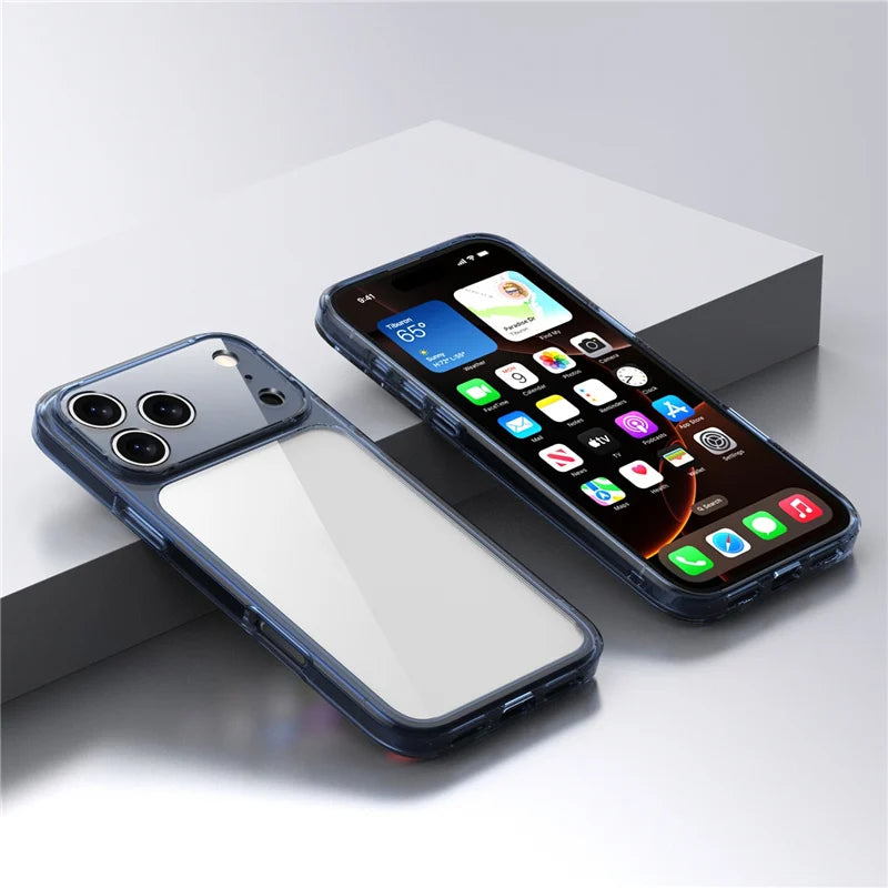 Transparent Shockproof Case – Hybrid TPU + PC Hard Back Cover for iPhone 17 Series