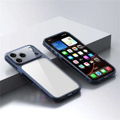 Transparent Shockproof Case – Hybrid TPU + PC Hard Back Cover for iPhone 17 Series