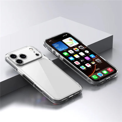Transparent Shockproof Case – Hybrid TPU + PC Hard Back Cover for iPhone 17 Series
