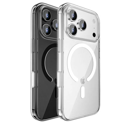 Transparent MagSafe Case with Active Touch Camera Button – Clear Shockproof Cover for iPhone 14–17 Series