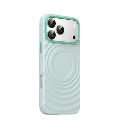 Wave Ribbon PU Leather Magnetic Case – MagSafe Wireless Charging Solid Color Cover for iPhone 14–17 Series