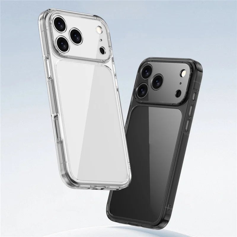 Transparent Shockproof Case – Hybrid TPU + PC Hard Back Cover for iPhone 17 Series