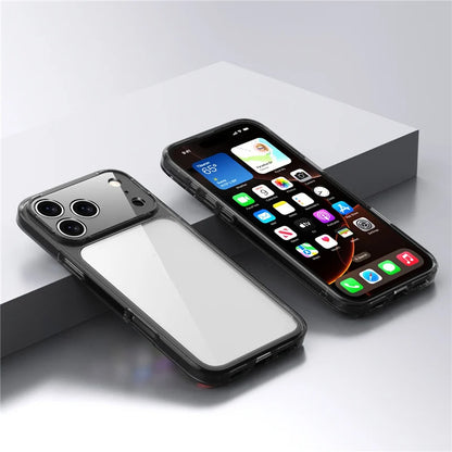 Transparent Shockproof Case – Hybrid TPU + PC Hard Back Cover for iPhone 17 Series