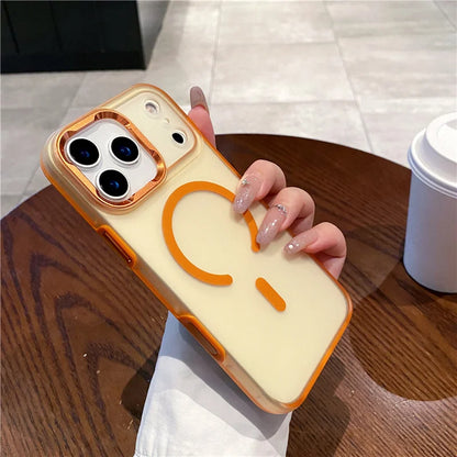 2-in-1 Armor Matte Magnetic Case – MagSafe, Wireless Charging & AI Camera Button Shockproof Cover for iPhone 15 / 16 / 17 Series